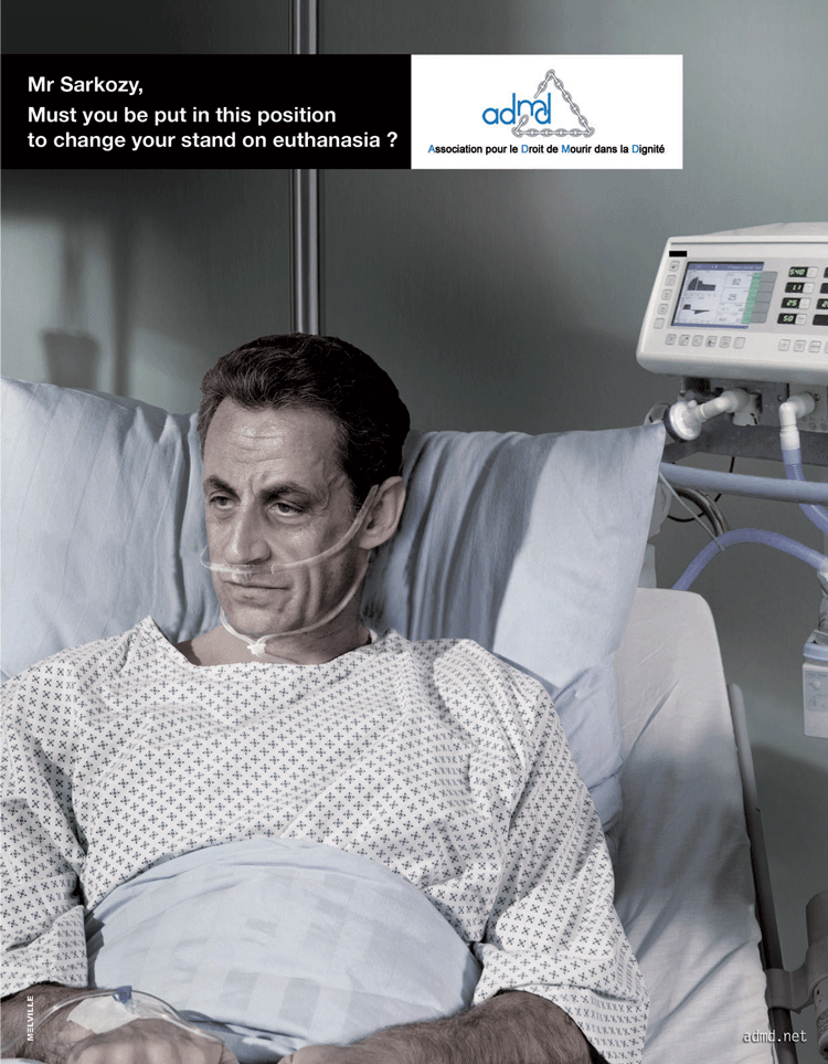 DYT Sarkozy Association pour le Droit de Mourir dans la Dignite 1 pic on Design You Trust DYT Sarkozy Association pour le Droit de Mourir dans la Dignite 1 The image of French President Sarkozy used for the association ADMD