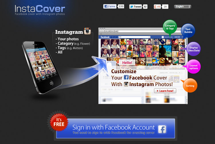 Facebook cover with Instagram photos DYT instaCover facebook cover Facebook cover with Instagram photos