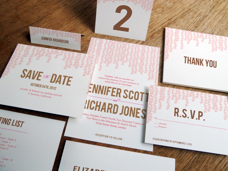 Pink Rain Printable Wedding Invitation Kit From empapers