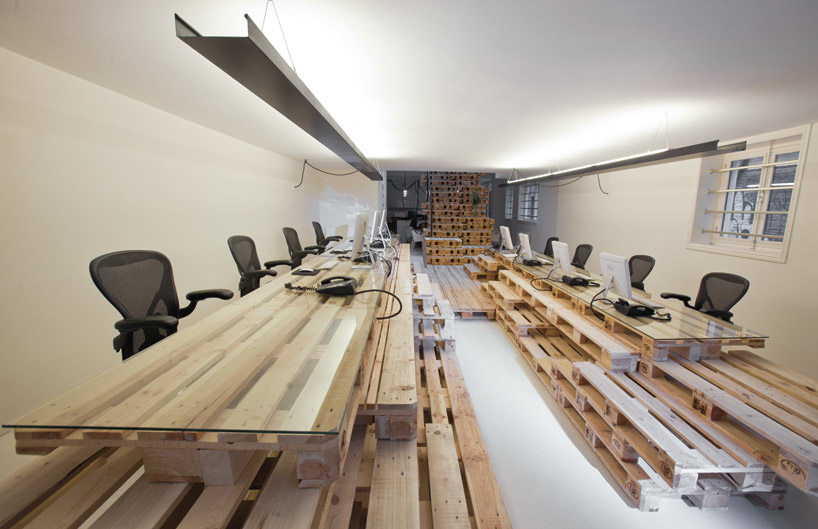 Shipping Pallets Office Space Constructed Entirely From Shipping Pallets