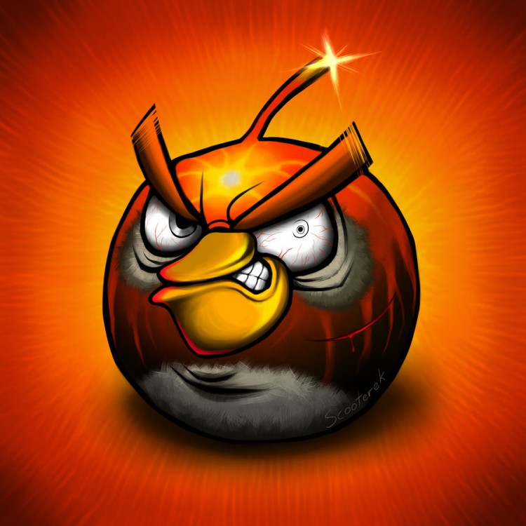 black angry bird by scooterek d4nx1t0 750x750 Angry Birds Illustrations