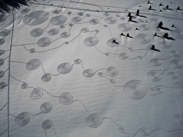 Snow Art Made With Snowshoes i1b90 Snow Art Made With Snowshoes