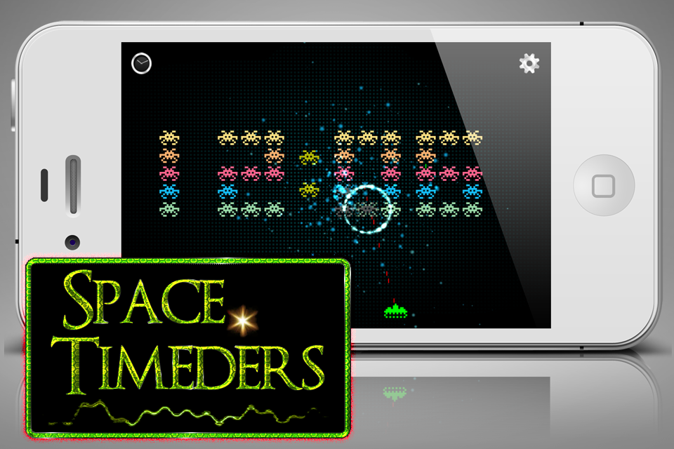 iPhoneScreenshot01 Space Timeders   A Very Creative Clock App For IOS