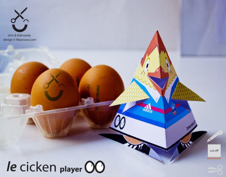 lecicken 750x587 Le cicken player 00, Easter paper soccer gadget