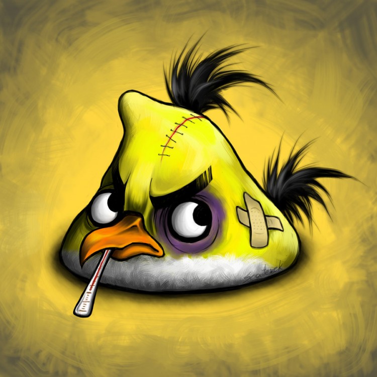 yellow angry bird by scooterek d4i0kam 750x750 Angry Birds Illustrations