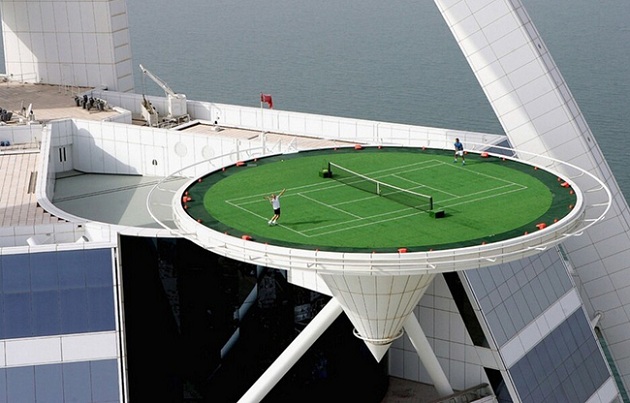 Dubai 2 Helicopter Landing Pad Converted to Tennis Court in Dubai