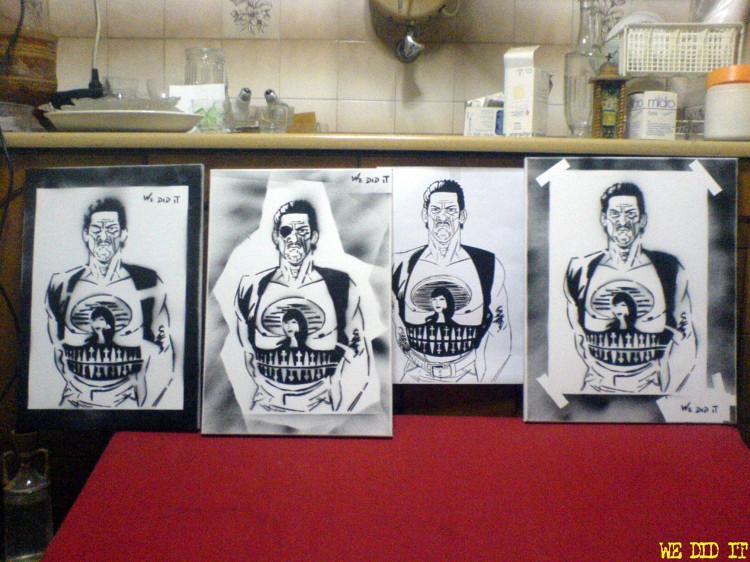 Machette dressed in Vintage | Stencil Addiction | WE DID IT | Artworks Machete dressed in Vintage WE DID IT 750x562 Machette dressed in Vintage | Stencil Addiction | WE DID IT | Artworks