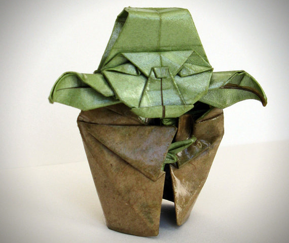 Yoda Origami Sculpture by Catamation Origami Yoda Sculpture Yoda Origami Sculpture by Catamation