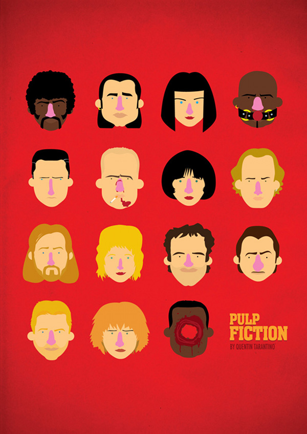 PulpFiction Cartoon Posters For Classic And Cult Films By Olaf Cuadras Ferré