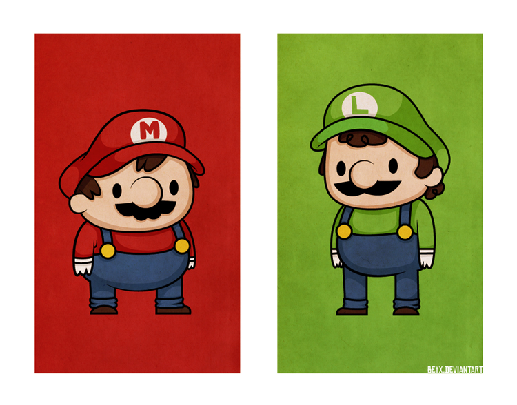 becky beyx videogame illustrations super mario brothers luigi Button Eyed Characters