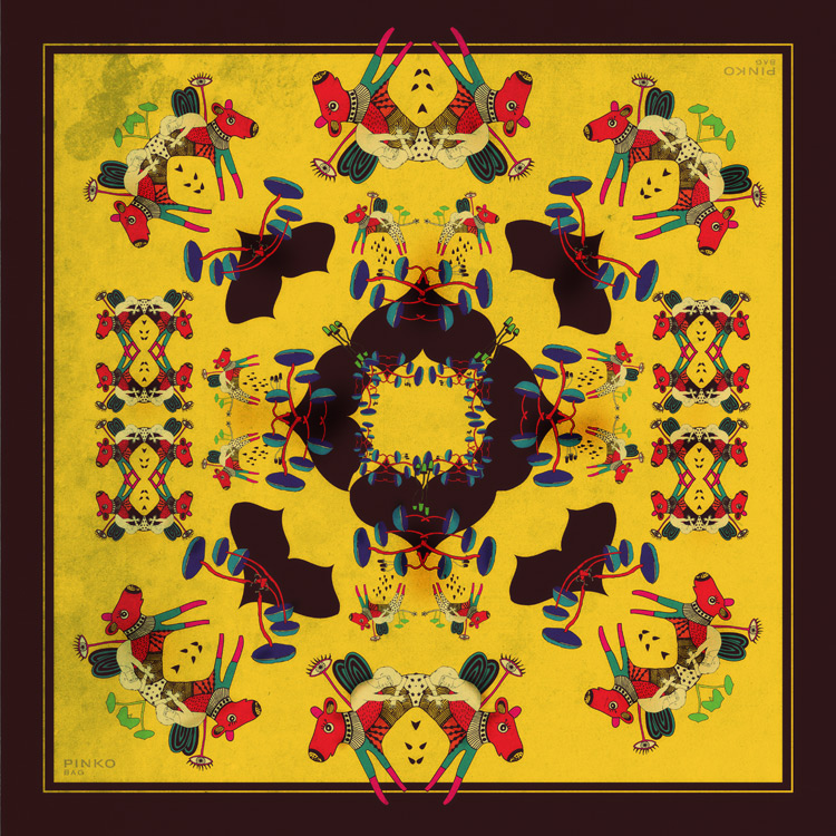 Trends: Stunning illustrated foulards from PINKO cristian grossi kreativehouse foulard textile illustration scarf pinko giallo ariel Trends: Stunning illustrated foulards from PINKO