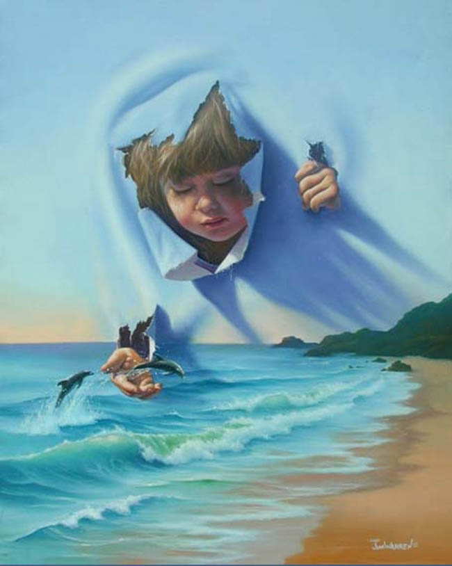 Surreal Paintings Ripping Through the Canvas Surreal Paintings Ripping Through the Canvas
