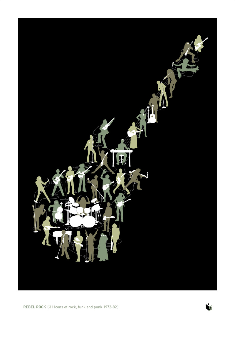 Chop Shop’s Four Icons of Rock Posters rebelRock digital camo hires Chop Shop’s Four Icons of Rock Posters