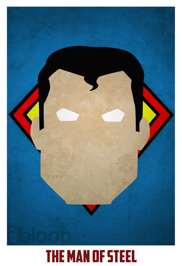 superman superhero posters by Andres Romero Bloop's Minimalistic Superheroes