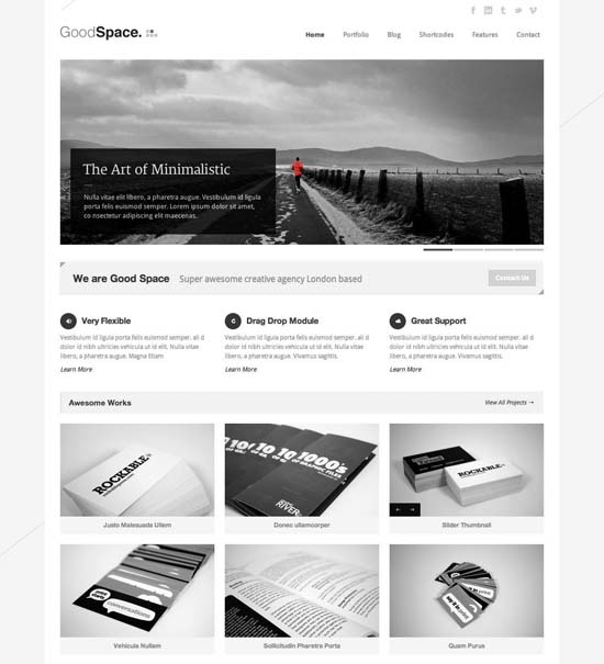 22 good space responsive minimal wp theme 25 Clean Minimal WordPress Themes