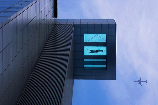 24th Story Glass Bottom Swimming Pool at Holiday Inn Shanghai China Holiday Inn 24th Story Glass Bottom Swimming Pool 