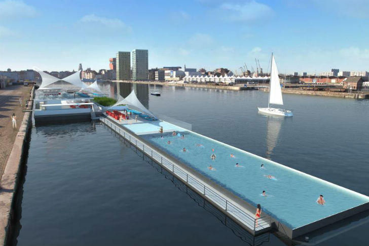  Badboot, a massive floating pool in Antwerp