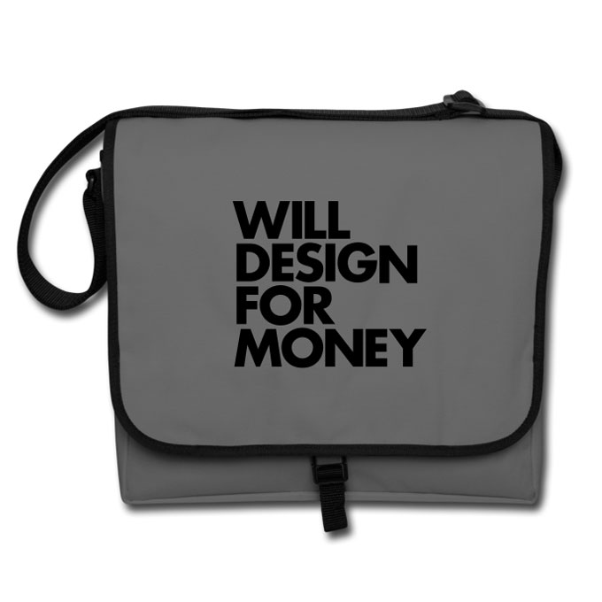 Will Design For Money Messenger Bag DESIGN FOR MONEY MESSENGER GREY1 Will Design For Money Messenger Bag