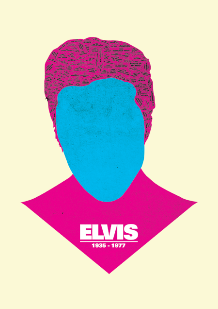 ELVIS print pic on Design You Trust ELVIS print discography phrenology by @needledesign (Dylan/Bowie/Elvis/Lennon)
