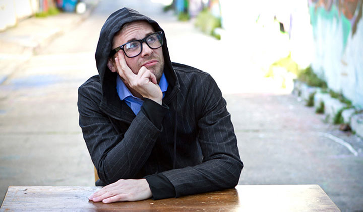 Executive Pinstripe Hoodie Glasses Pinstripe Hoodie