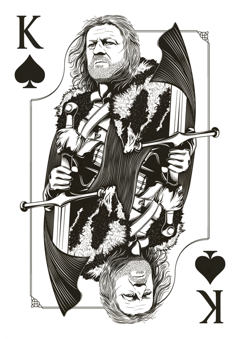 Ned 700h The Game of Thrones (playing cards) by Jim Tuckwell