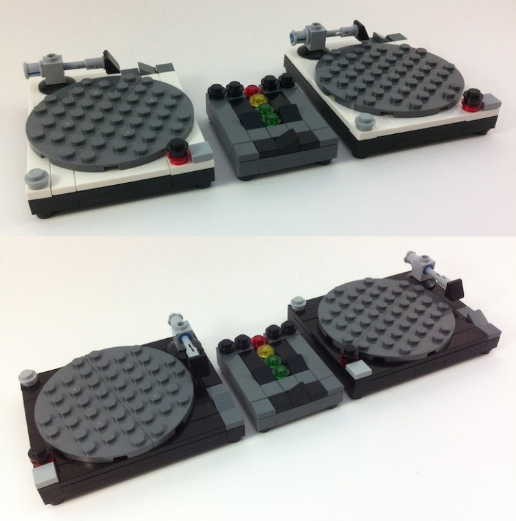 Whitepair+Blackpair Lego 750x758 LEGO Technics Turntables & Mixer