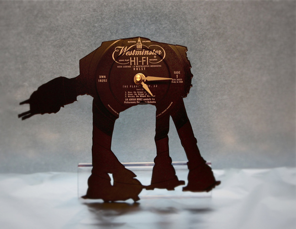 Star Wars AT AT Vinyl Clock at at vinyl clock notbylaser Star Wars AT AT Vinyl Clock