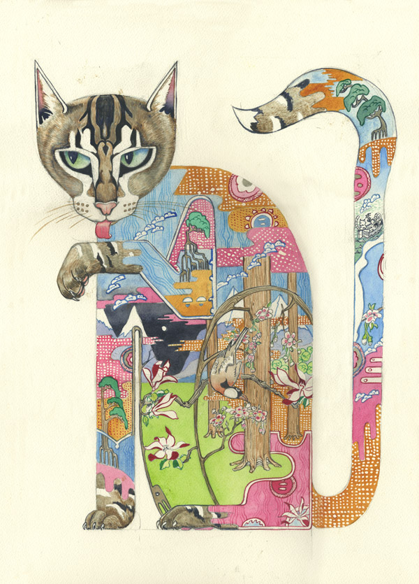 The Wild One Cat in a Japanese Garden by Daniel Mackie cat licking its paw The Wild One Cat in a Japanese Garden by Daniel Mackie