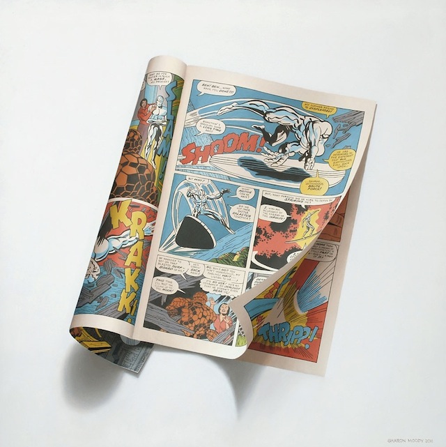 comic book paintings sharon moody 03 Photorealistic Comic Book Paintings by Sharon Moody