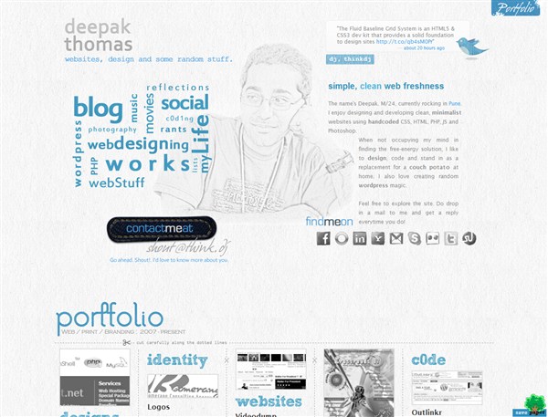 deepak thomas 30+ Impressive Single Page Websites