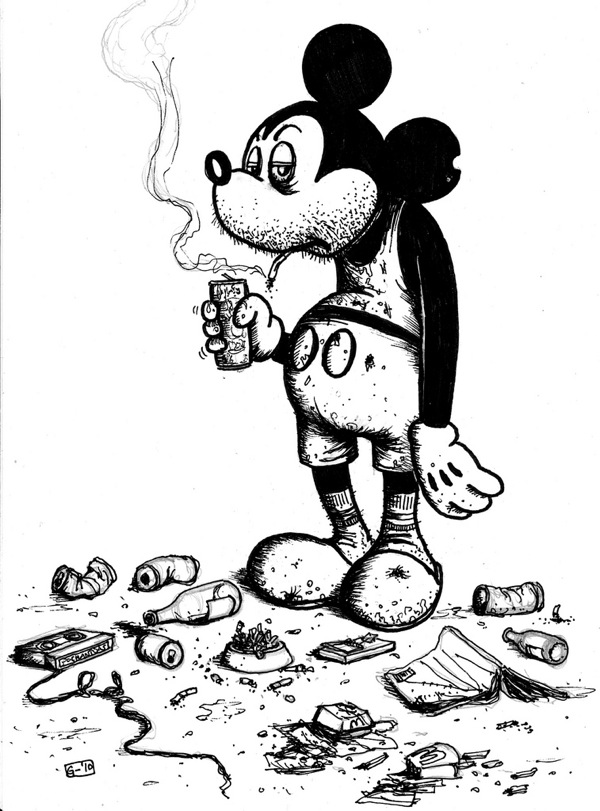 drunken mickey mouse julien garbani Fallen Childhood Stars