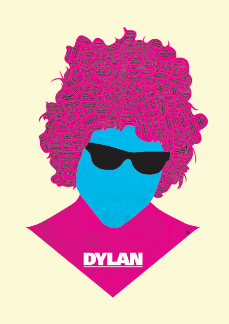 dylan print pic on Design You Trust dylan print discography phrenology by @needledesign (Dylan/Bowie/Elvis/Lennon)