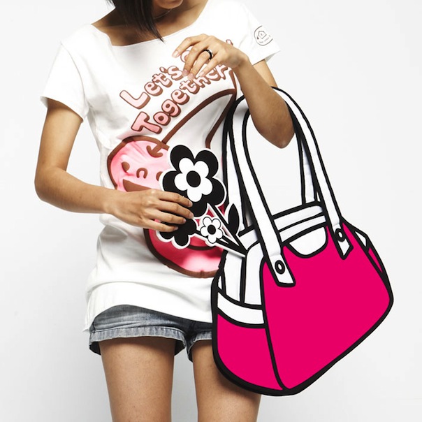 firstdate+ Cartoon inspired 2D Handbags by Taiwanese Designers JumpFromPaper 