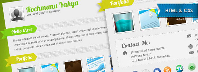 free html css elegant green vcard cover Free Elegant Green One Page vCard a HTML/CSS Template