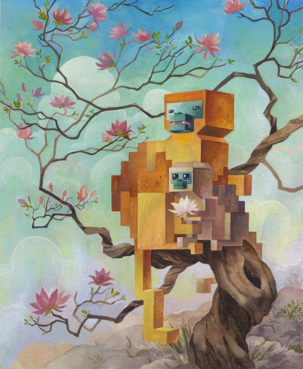  “Menagerie”, 3D pixels paintings by Laura Bifano