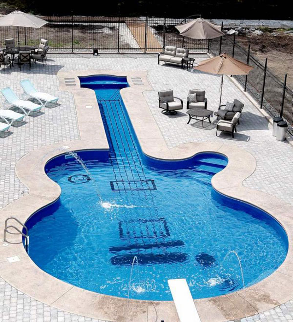 The Les Paul Guitar Swimming Pool guitar pool 1 The Les Paul Guitar Swimming Pool