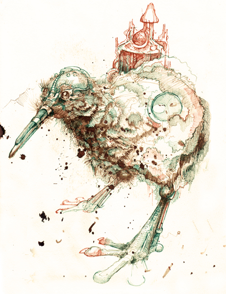 kiwi town6003 Fascinating Factual Illustrations by Marcelo Gallegos