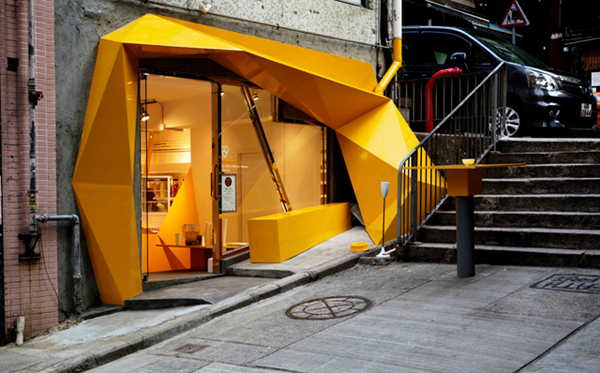 konzepp yellow retail store 2 Assymetrical Yellow Konzepp Store in Hong Kong
