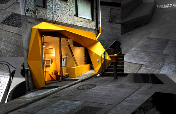 Assymetrical Yellow Konzepp Store in Hong Kong konzepp yellow retail store 7 Assymetrical Yellow Konzepp Store in Hong Kong