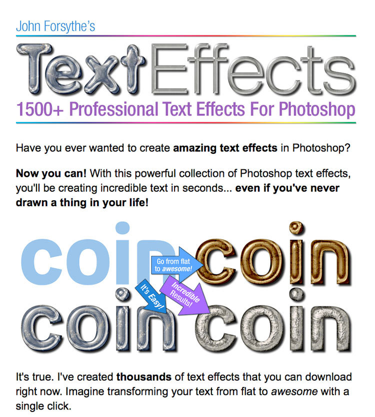 md10 Over 1,500 Professional Photoshop Text Effects   only $19