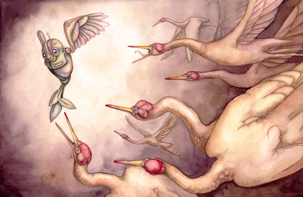 new cranes small1 Fascinating Factual Illustrations by Marcelo Gallegos