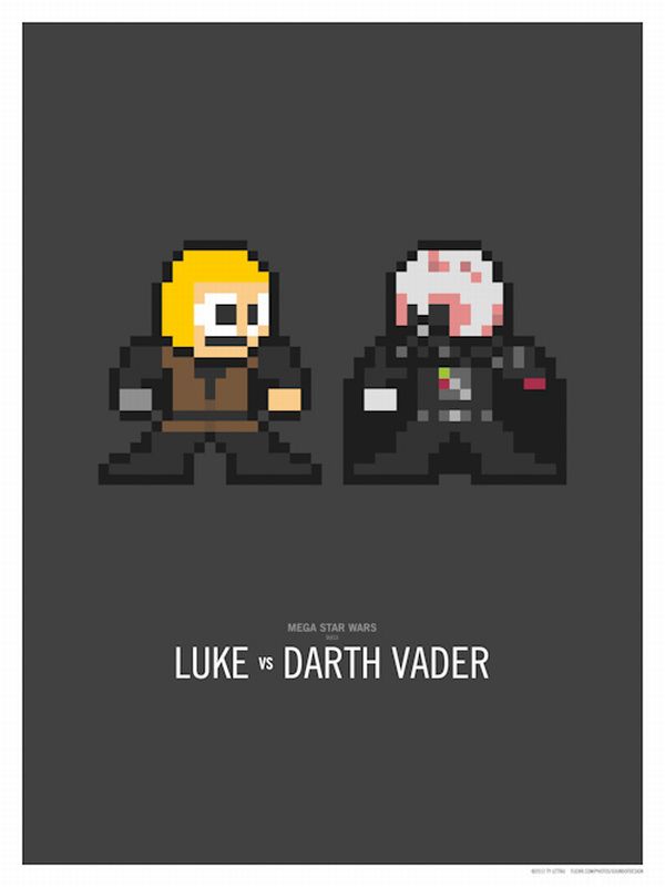 pixel star wars duel luke vader Pixel Star Wars Duels