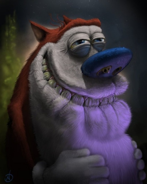 Illustrations of Ren and Stimpy realistic stimpy Illustrations of Ren and Stimpy