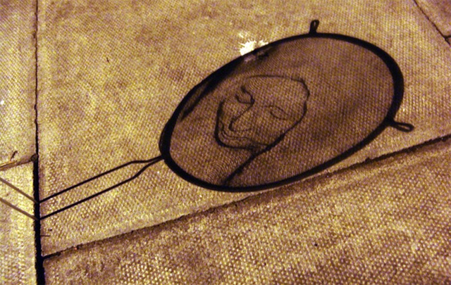 strainer shadow faces 01 Shadow Faces with Cooking Strainers