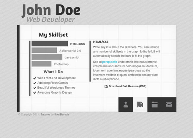 vcard templates Squares resume 10 Beautiful Design vCard Templates