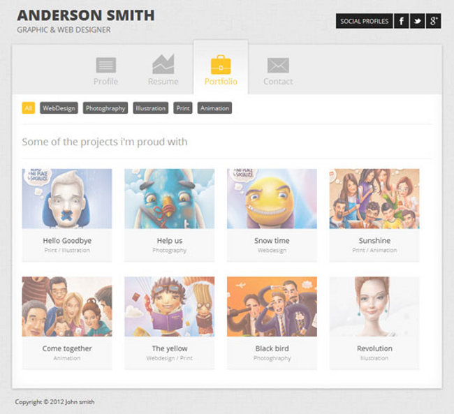 Html5 Portfolio Template