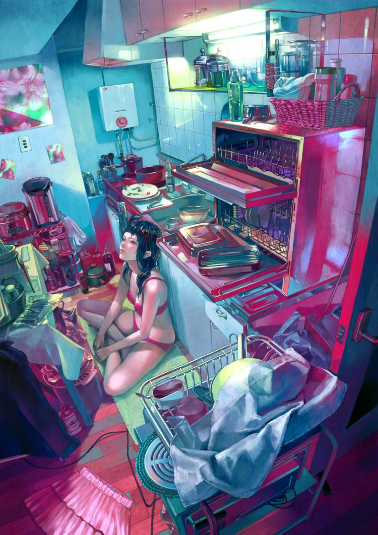 Zain7 — lady illustrator from Japan 0 kitchen by zain7 Zain7 — lady illustrator from Japan