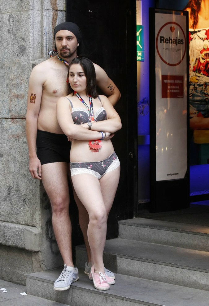 Hundreds in Underwear Flock to New Desigual Store in Madrid 926 Hundreds in Underwear Flock to New Desigual Store in Madrid