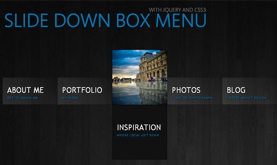 15+ Handpicked jQuery Drop Down Menus Tutorials Slide Down Box Menu with jQuery and CSS3 15+ Handpicked jQuery Drop Down Menus Tutorials