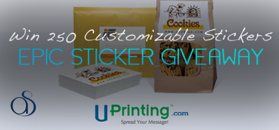 Epic Giveaway – Win 250 Customizable Stickers from Uprinting for FREE! best free custom sticker giveaway uprinting 2012 407x190 Epic Giveaway – Win 250 Customizable Stickers from Uprinting for FREE!